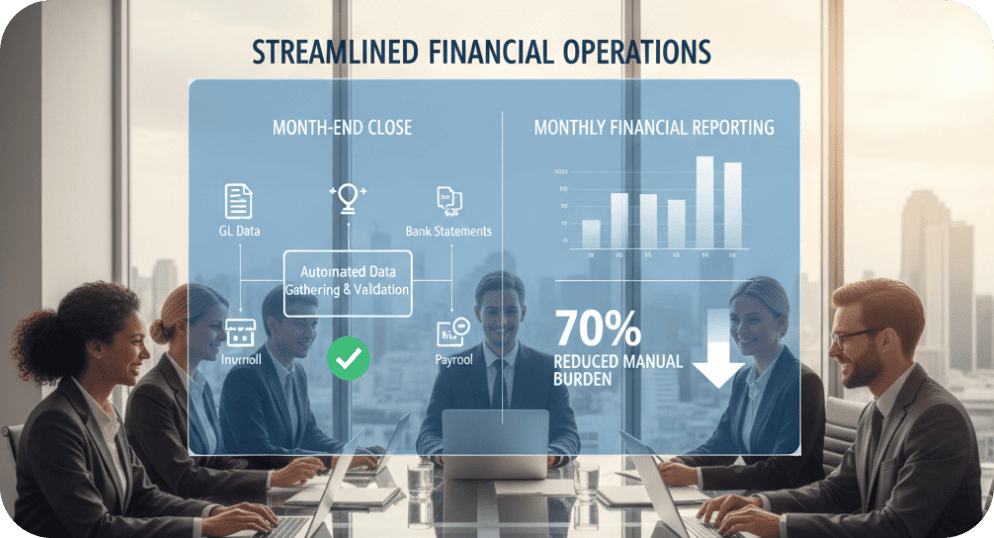 Streamlined Financial Operations
Month-end close: