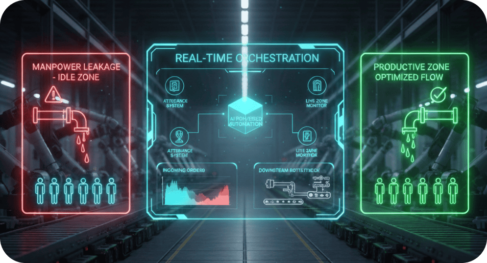 Real-Time Manpower &
Productivity Orchestration: